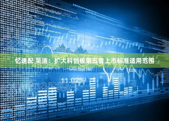 憶速配 吳清：擴大科創板第五套上市標準適用范圍